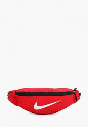 Сумка поясная Nike. Цвет: красный