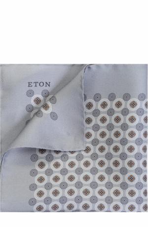 Шелковый платок с принтом Eton. Цвет: серый