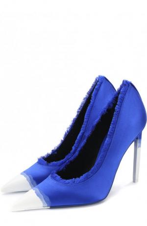 Шелковые туфли Frayed с бахромой на шпильке Tom Ford. Цвет: синий