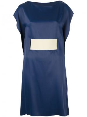 Платье с поясом Mm6 Maison Margiela. Цвет: синий