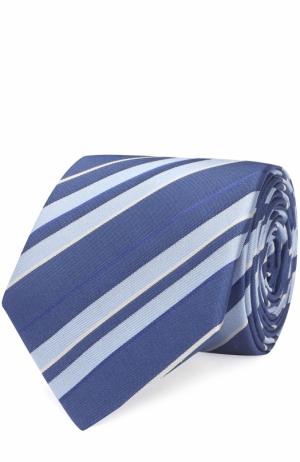Шелковый галстук в полоску Lanvin. Цвет: голубой