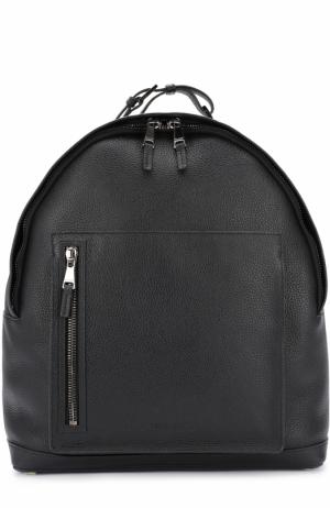 Кожаный рюкзак с внешним карманом на молнии Pal Zileri. Цвет: черный