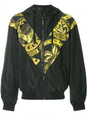 Куртка-бомбер с логотипом Versace Jeans. Цвет: чёрный