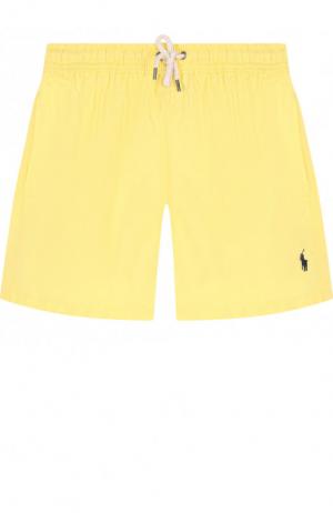 Плавки-шорты с логотипом бренда Polo Ralph Lauren. Цвет: желтый