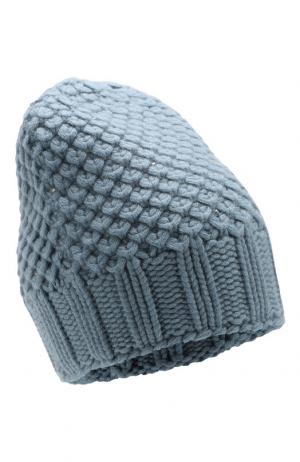 Кашемировая шапка Gray Glace фактурной вязки Loro Piana. Цвет: голубой
