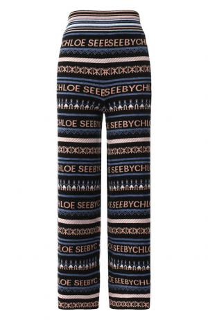 Укороченные брюки с логотипом бренда See by Chloé. Цвет: разноцветный