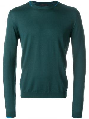Классический пуловер Prada. Цвет: зелёный