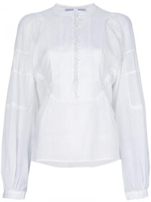 Блузка с нагрудником Ermanno Scervino. Цвет: белый