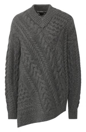 Шерстяной пуловер с V-образным вырезом Stella McCartney. Цвет: светло-серый