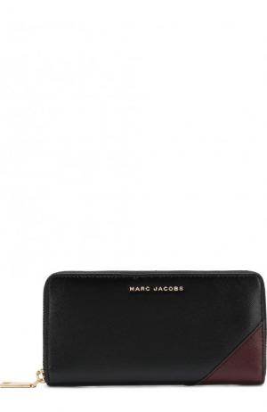 Кожаный кошелек на молнии с логотипом бренда Marc Jacobs. Цвет: черный