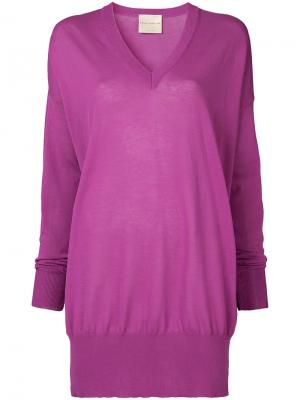 V-neck oversized jumper Erika Cavallini. Цвет: розовый и фиолетовый