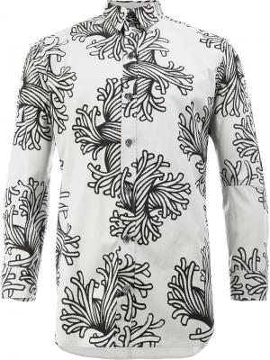 Рубашка с принтом кораллов Christopher Nemeth. Цвет: серый