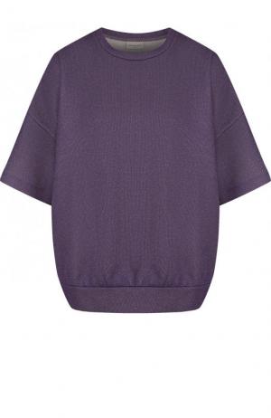 Пуловер свободного кроя с коротким рукавом Dries Van Noten. Цвет: фиолетовый