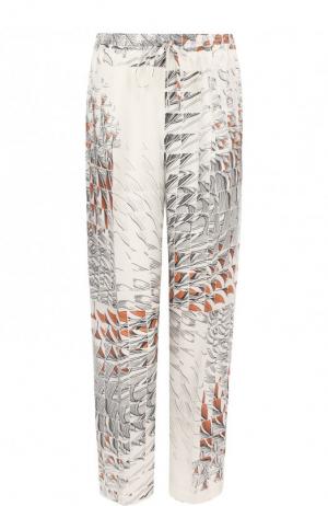 Укороченные шелковые брюки с эластичным поясом Kiton. Цвет: бежевый