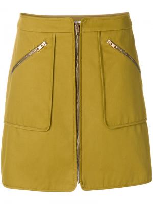 Короткая юбка на молнии Kenzo. Цвет: зелёный
