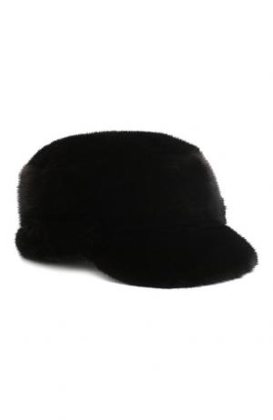 Норковая кепка Эдиш FurLand. Цвет: черный