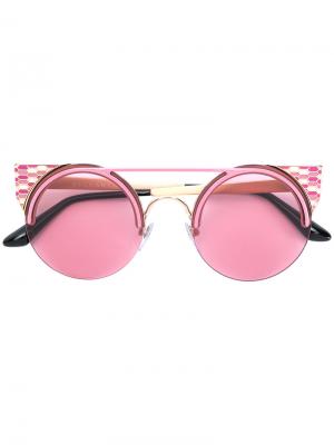 Солнцезащитные очки в оправе кошачий глаз Bulgari. Цвет: розовый и фиолетовый