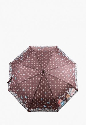 Зонт складной Braccialini. Цвет: коричневый