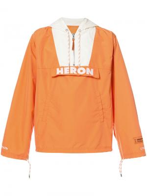 Куртка с капюшоном и принтом логотипа Heron Preston. Цвет: жёлтый и оранжевый