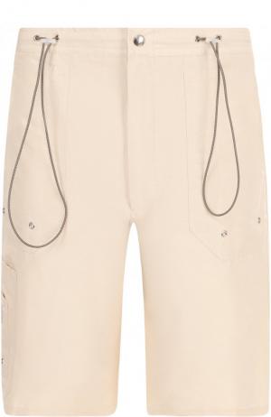 Хлопковые шорты свободного кроя с карманами Lanvin. Цвет: бежевый