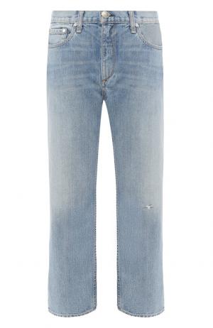 Укороченные джинсы с потертостями Rag&Bone. Цвет: синий