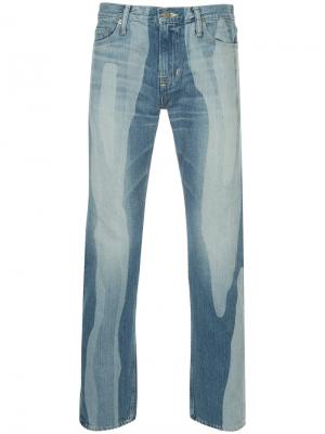 Зауженные выбеленные джинсы Anrealage. Цвет: синий