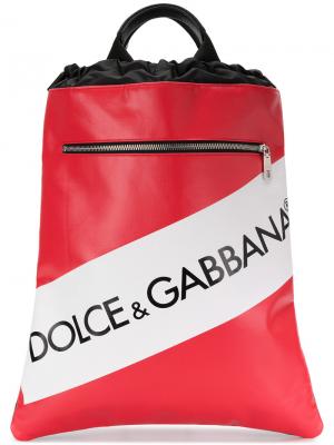 Рюкзак на шнурке с панелью логотипом Dolce & Gabbana. Цвет: красный