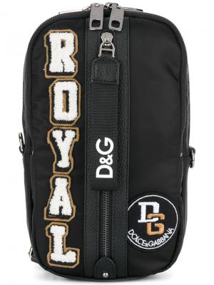 Сумка на плечо с аппликацией Royal Dolce & Gabbana. Цвет: чёрный
