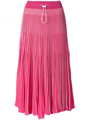 Плиссированная юбка миди Valentino. Цвет: розовый и фиолетовый