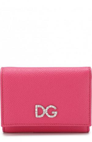 Кожаный кошелек на кнопке Dolce & Gabbana. Цвет: розовый