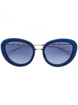 Солнцезащитные очки в объемной оправе Elie Saab. Цвет: синий