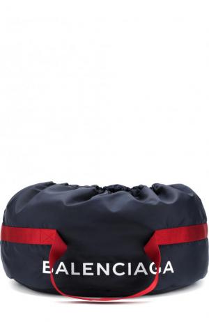 Текстильная спортивная сумка Wheel с логотипом бренда Balenciaga. Цвет: синий