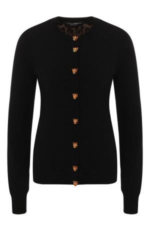 Кашемировый кардиган с декоративными пуговицами Dolce & Gabbana. Цвет: черный
