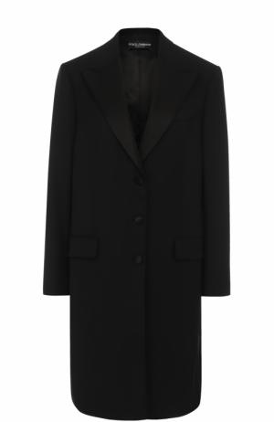 Пальто прямого кроя с широкими лацканами Dolce & Gabbana. Цвет: черный