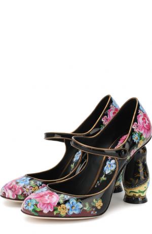 Лаковые туфли Матрешка на фигурном каблуке Dolce & Gabbana. Цвет: разноцветный