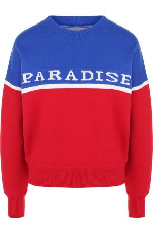 Вязаный пуловер с круглым вырезом и надписью Isabel Marant Etoile. Цвет: красный