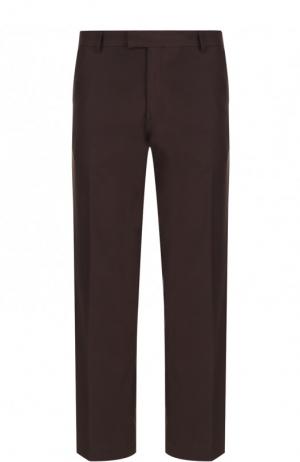 Однотонные хлопковые брюки Dries Van Noten. Цвет: темно-коричневый