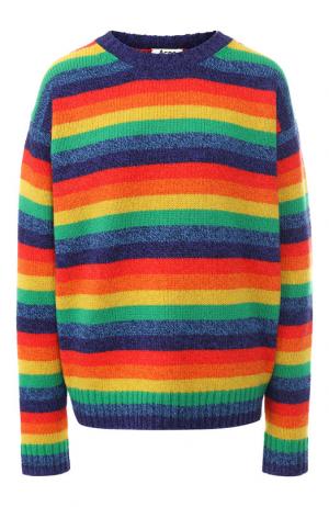 Шерстяной пуловер в контрастную полоску Acne Studios. Цвет: разноцветный