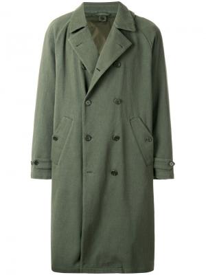 Двубортное пальто Aspesi. Цвет: зелёный