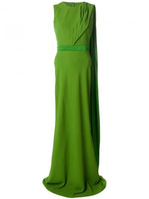 Вечернее платье с открытой спиной Alexander McQueen. Цвет: зелёный