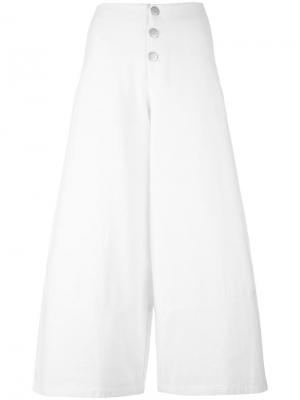 Широкие укороченные брюки See By Chloé. Цвет: белый